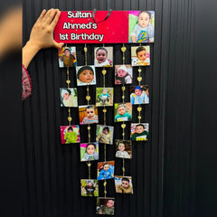 Customized Wooden Photo Hanging Frame – 19 Pictures with Gift Box