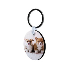 Customized MDF Round Shape Double-Sided Photo Keychain – Personalized Gift