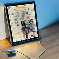 Customized LED Magic Mirror | Custom Photo, Calendar & Text Frame Birthday Gift