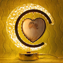 Customized Moon LED Lamp with Heart Photo Frame – Romantic Personalized Gift for Couples & Special Occasions