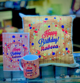 Customized Birthday Set – 3 Pcs (Mug + Cushion + Card)