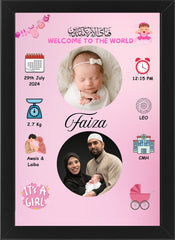 Customized Newborn Baby Frame (For Baby Boy & Girl) 8x12