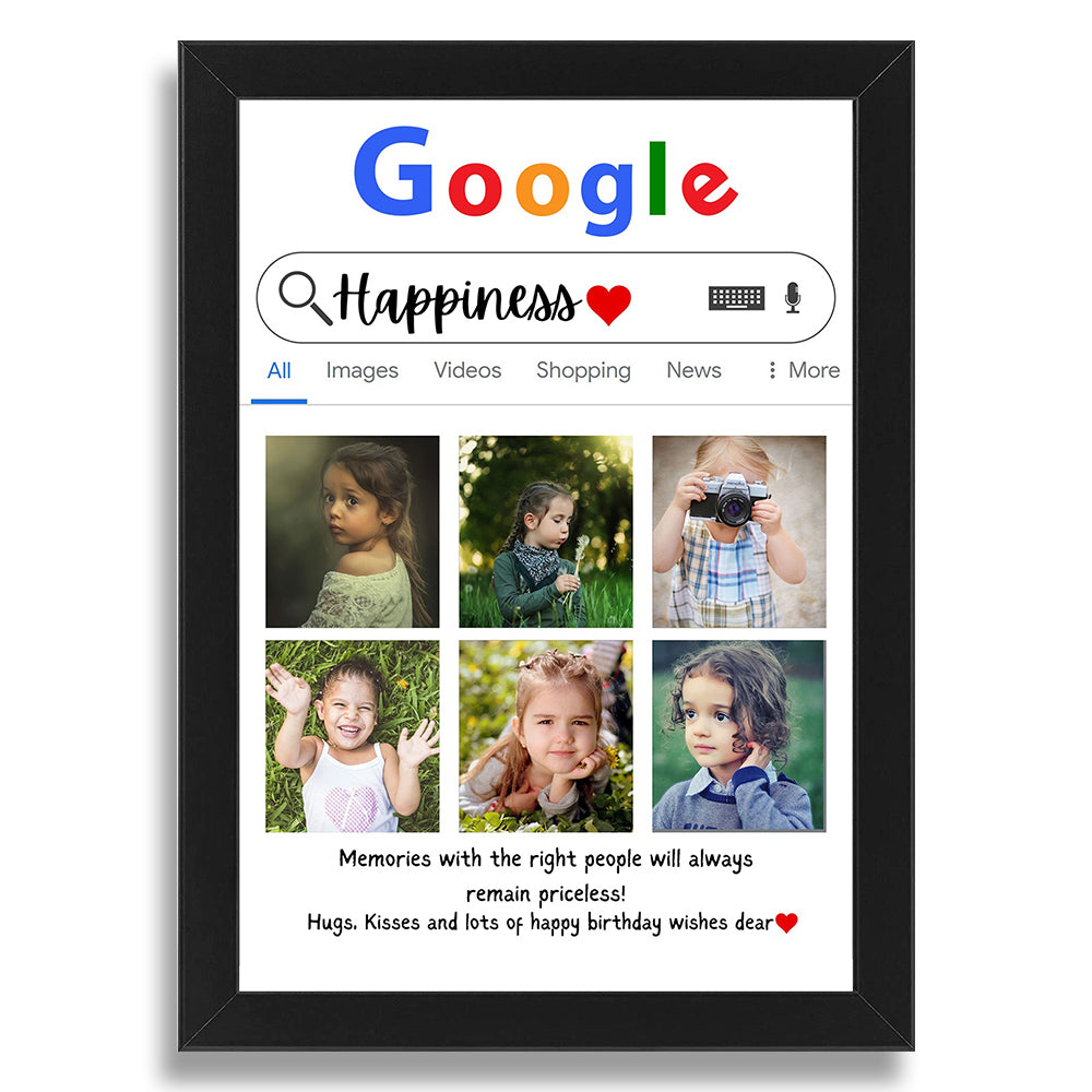 Customized Photo Frame - Google Desing With Picture Text Print 8x12