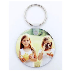 Customized MDF Round Shape Double-Sided Photo Keychain – Personalized Gift