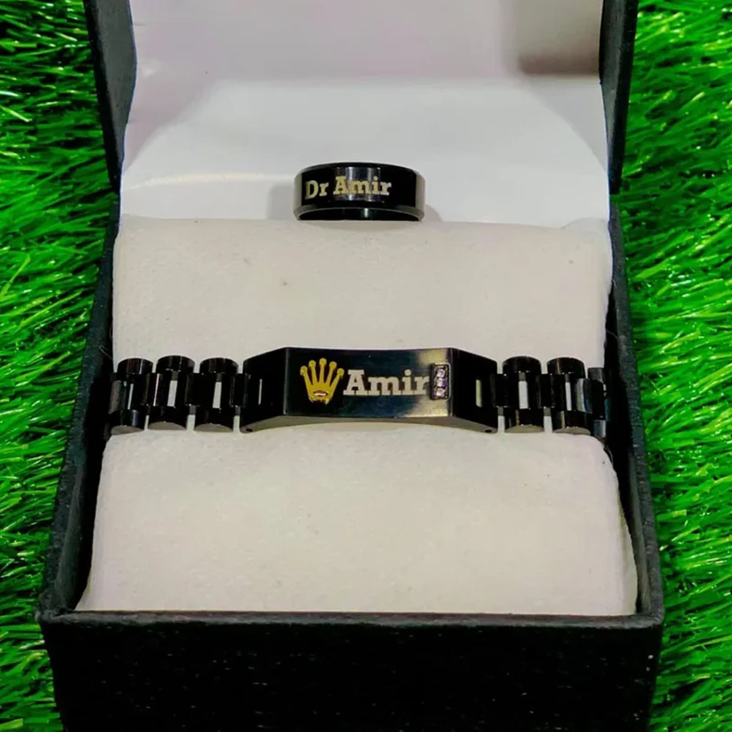Customized Name Bracelet & Ring Gift Set – Personalized Jewelry for Boys & Girls