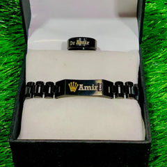 Customized Name Bracelet & Ring Gift Set – Personalized Jewelry for Boys & Girls