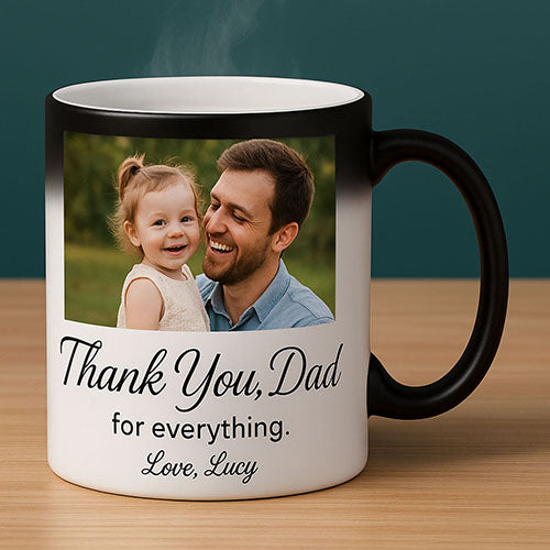Customized Magic Mug with Custom Photo & Text Heat Reveal Coffee Cup, Unique Gift for Dad, Birthday, Anniversary & Special Perfect Gift Occasion