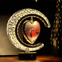 Customized Moon LED Lamp with Heart Photo Frame – Romantic Personalized Gift for Couples & Special Occasions