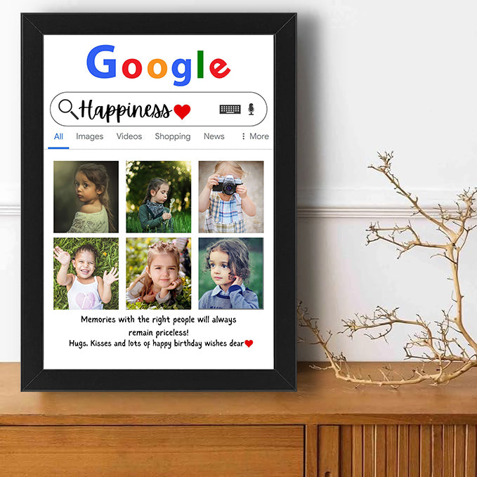 Customized Photo Frame - Google Desing With Picture Text Print 8x12