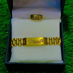 Customized Name Bracelet & Ring Gift Set – Personalized Jewelry for Boys & Girls