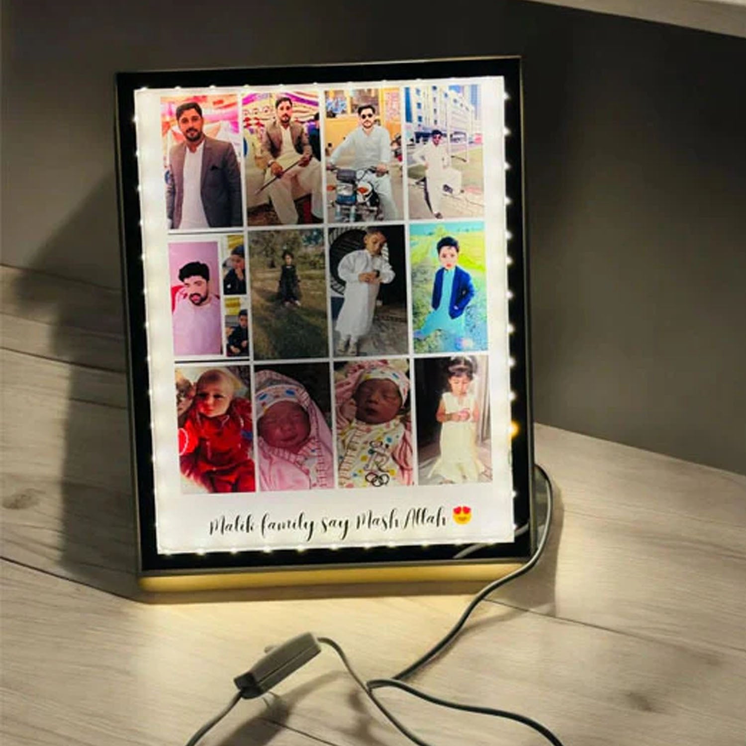 FASTSIDE Customized 3D LED Magic Mirror | Custom Photo, Calendar & Text Frame Gift