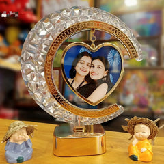 Customized Moon LED Lamp with Heart Photo Frame – Romantic Personalized Gift for Couples & Special Occasions