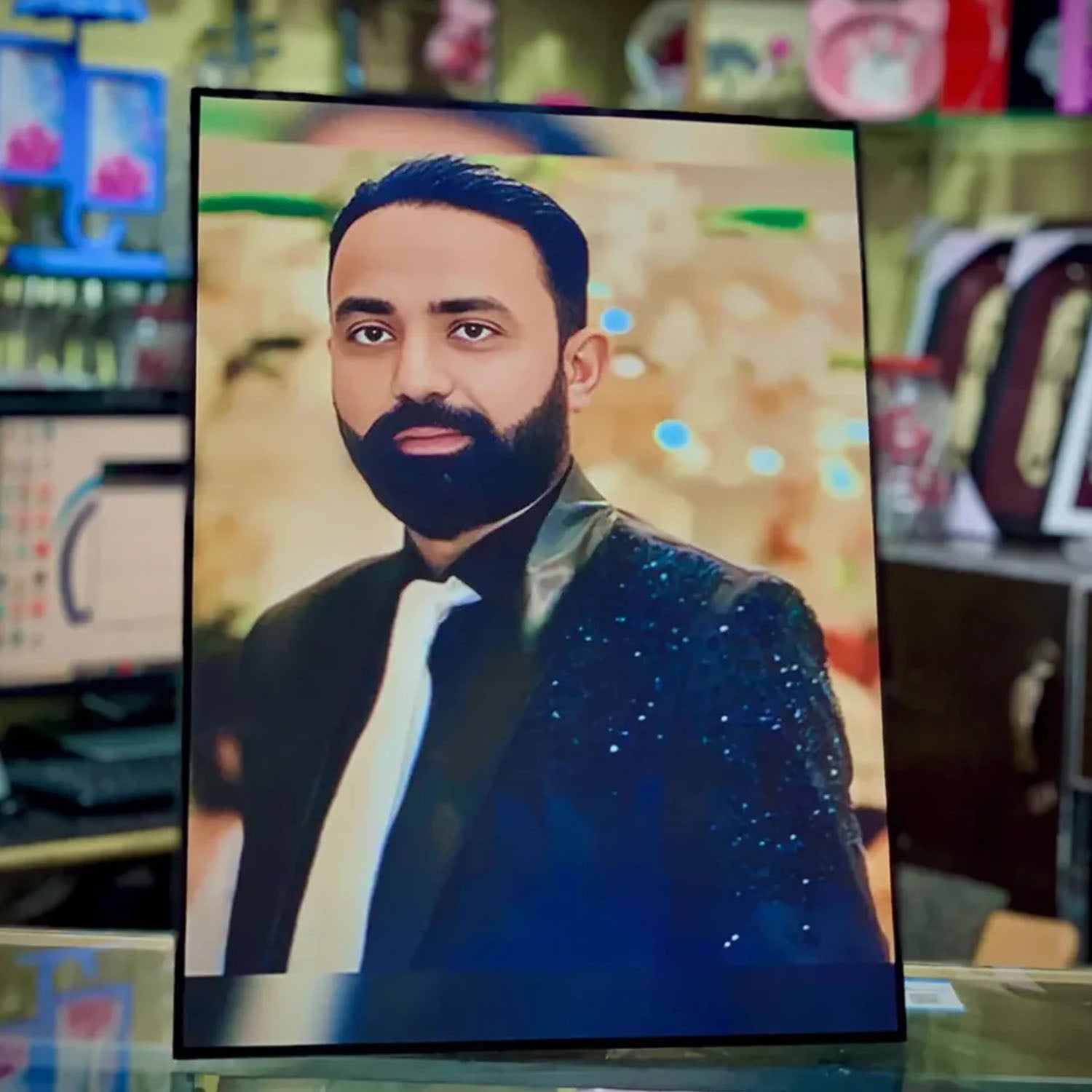 Customized Wooden Crystal Frame With Photo Print Size 12x18