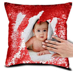 " Customized Magic Cushion Custom Photo & Name Print Size 16x16 "