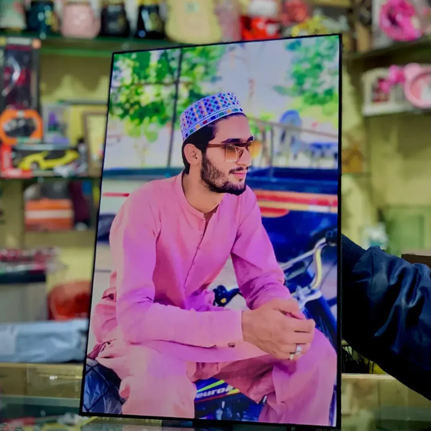 Customized Wooden Crystal Frame With Photo Print Size 12x18