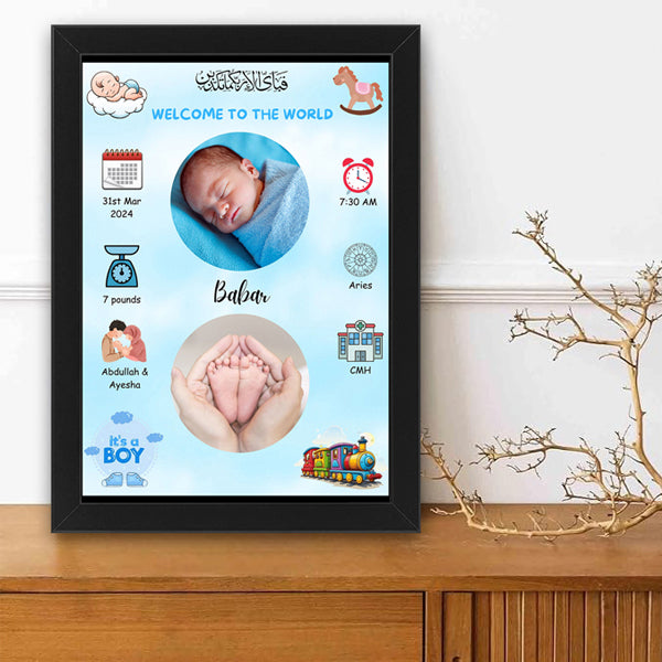 Customized Newborn Baby Frame (For Baby Boy & Girl) 8x12