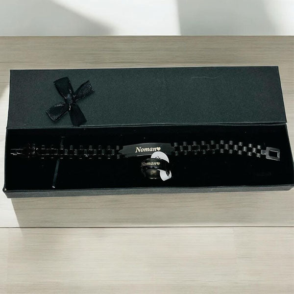 Customized Name Bracelet & Ring Gift Set – Personalized Jewelry for Boys & Girls