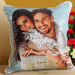 " Customized Magic Cushion Custom Photo & Name Print Size 16x16 "