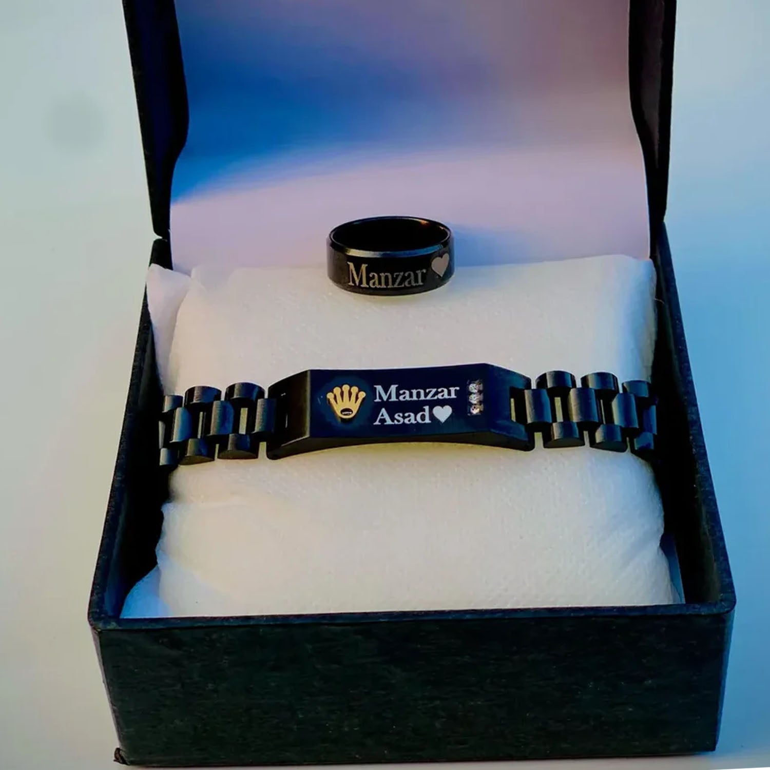 Customized Name Bracelet & Ring Gift Set – Personalized Jewelry for Boys & Girls