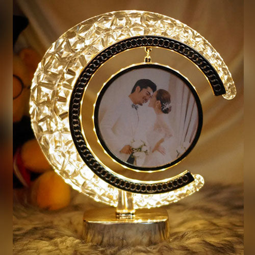 Customized Moon LED Lamp with Heart Photo Frame – Romantic Personalized Gift for Couples & Special Occasions