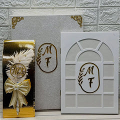 FASTSIDE Customized Folding Frame Nikkah Thamboard File with Elegant Pen & Luxury Box – Personalized Wedding Gift Set