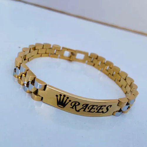 Customized Name Bracelet – Premium Metal Custom Engraved Band (Gold | Silver | Black)