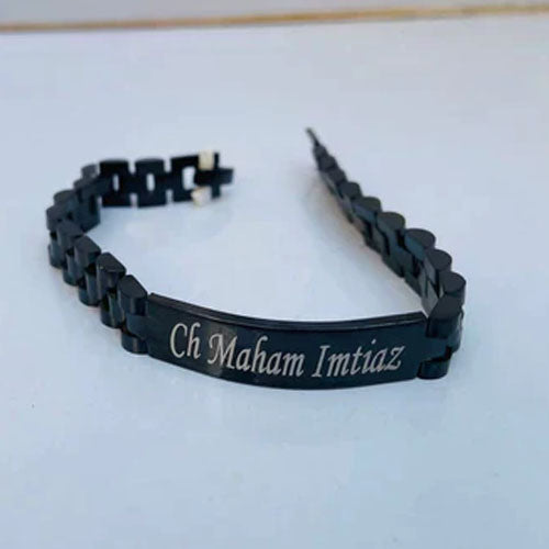 Customized Name Bracelet – Premium Metal Custom Engraved Band (Gold | Silver | Black)