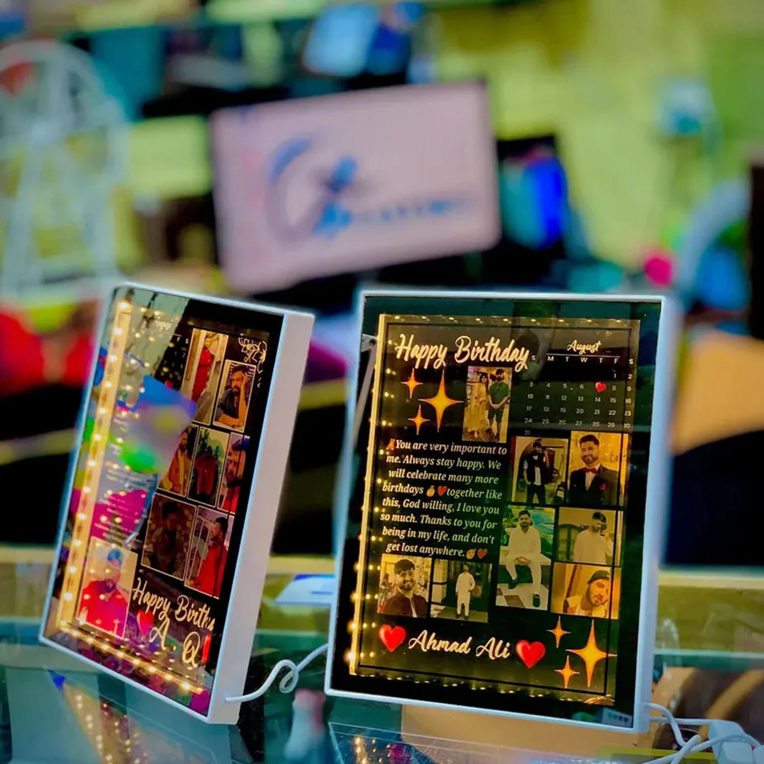 FASTSIDE Customized 3D LED Magic Mirror | Custom Photo, Calendar & Text Frame Gift