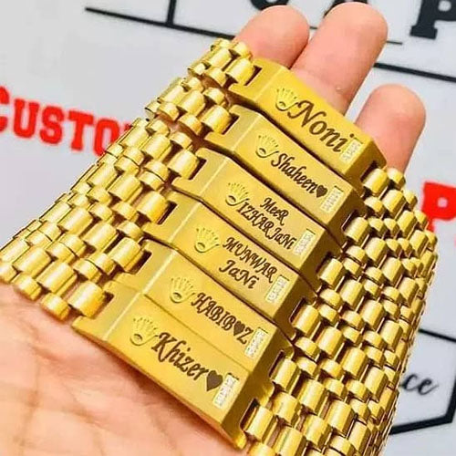 Customized Rolex Style Bracelet – Laser Name Engraved
