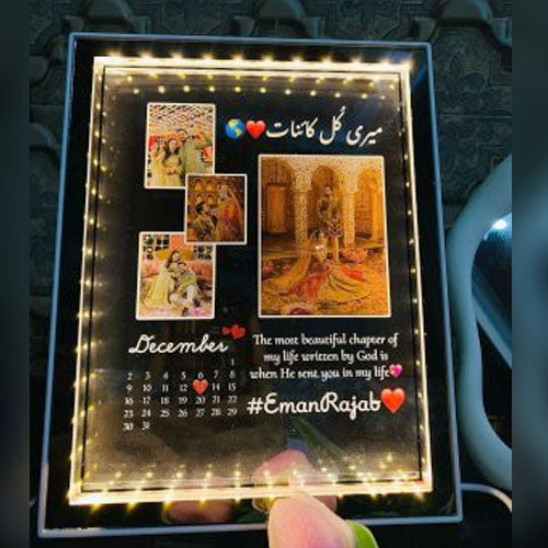 Customized LED Magic Mirror | Custom Photo, Calendar & Text Frame Birthday Gift