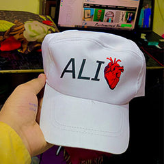 Customized Heart Name Cap for Girls & Boys Personalized Unisex Caps