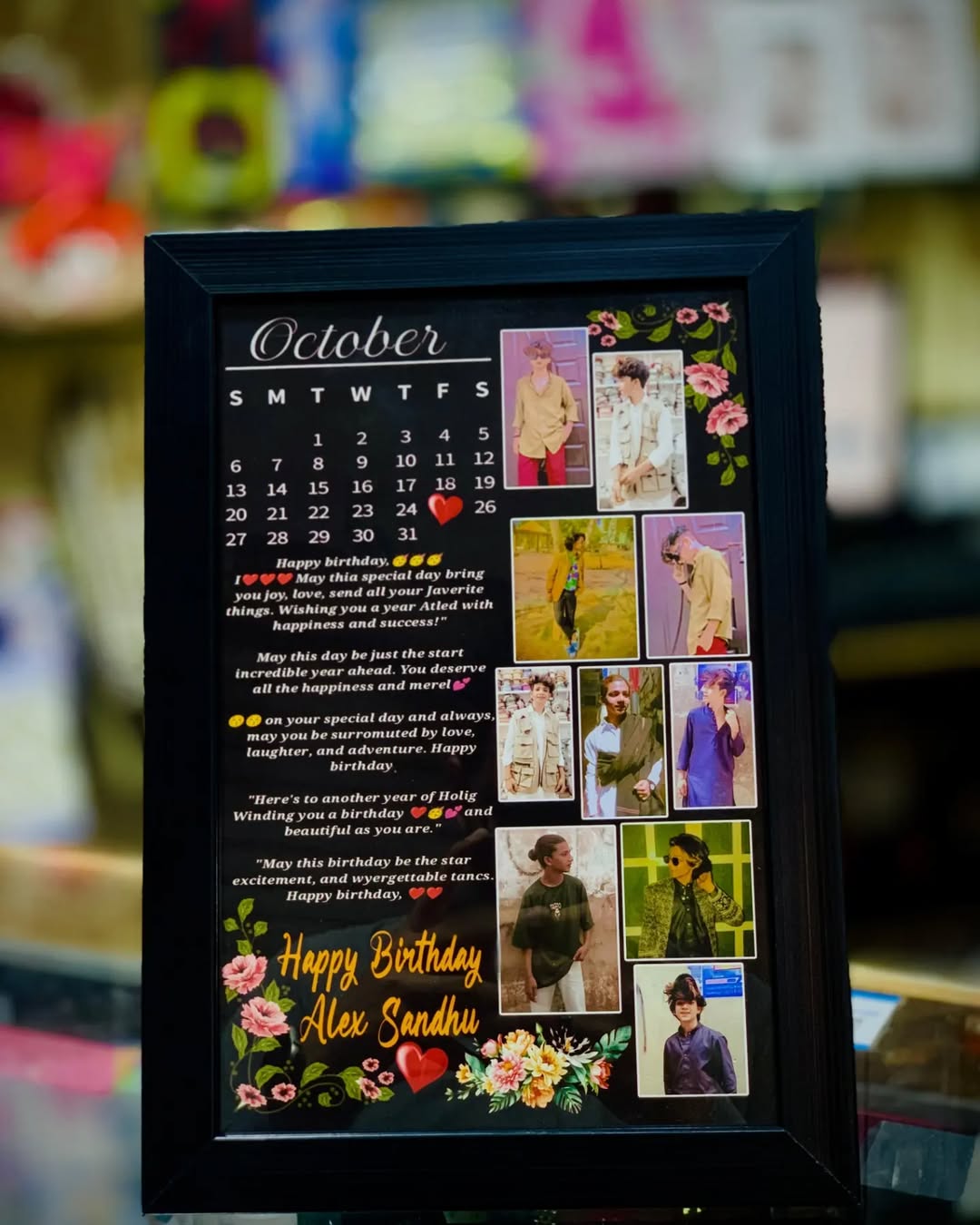 Customized 8x12 Inch Desing Photo Frame | Personalized Picture & Text Gift