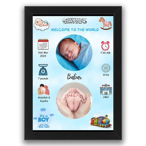 Customized Newborn Baby Frame (For Baby Boy & Girl) 8x12