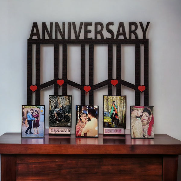 Customized MDF Wooden Frame 16x16 | Personalized Photo & Name Anniversary Gift